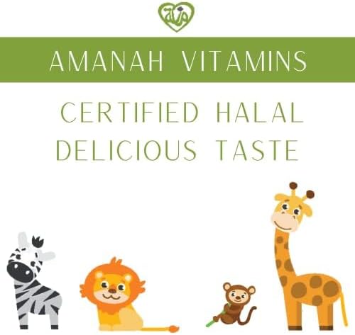 Halal Multivitamin Gummies for Kids: Vitamin C, D3, and Zinc for Immunity, B6 B12 for Energy. Gluten Free Halal Gummies, 120 Count Gummy Vitamins for Kids
