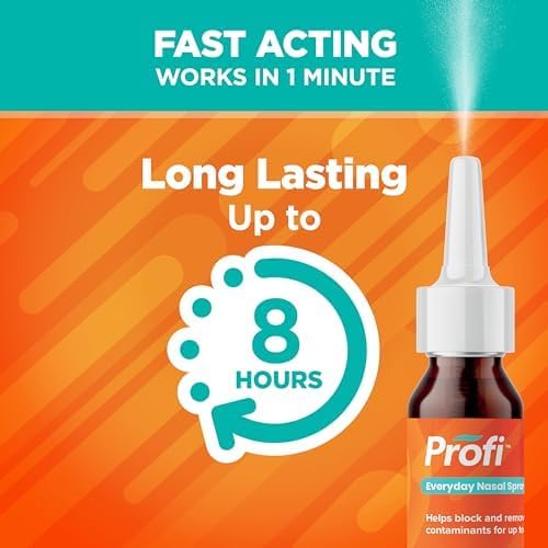 Profi Everyday Nasal Spray - Helps Defend Against Airborne Germs and Allergies, Lasts Up to 8 Hours, Advanced Nasal Spray for Air Travel, Work, Conferences & Indoor Gatherings - 180 Sprays, 0.58 FL OZ