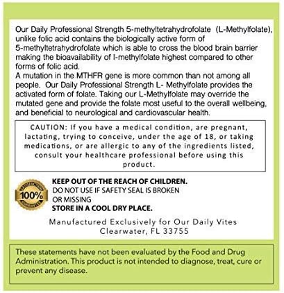 AND GIVE US TODAY OUR DAILY L-Methylfolate 15 mg 15000 mcg Maximum Strength Active Folate, 5-MTHF, Non-GMO, Vegetarian Capsules 60 Count (2 Month Supply)