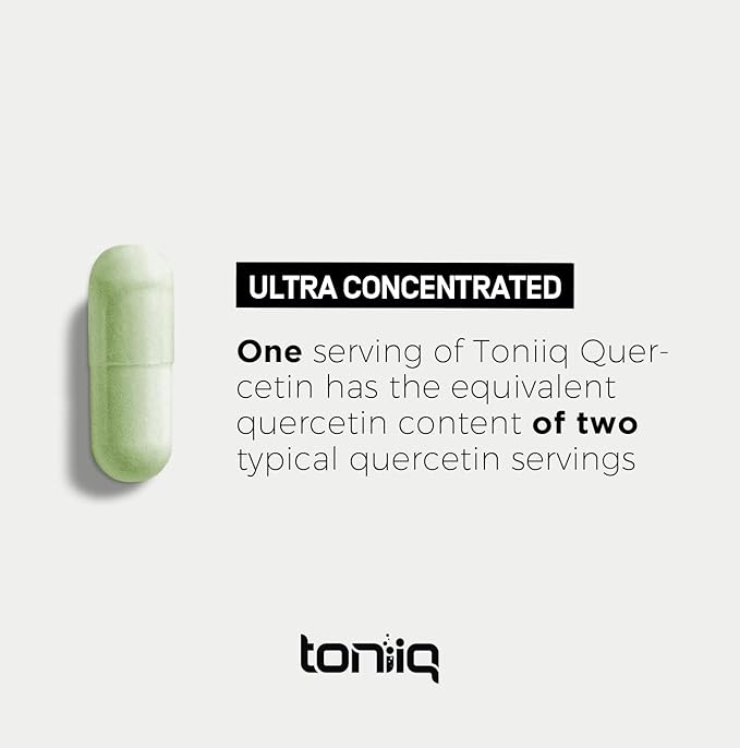 Toniiq Ultra High Purity Quercetin Capsules - 95%+ Highly Purified and Bioavailable - 1000mg Per Serving - 240 Capsules Quercetin Supplement