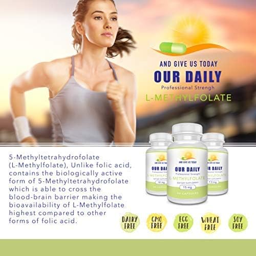 AND GIVE US TODAY OUR DAILY L-Methylfolate 15 mg 15000 mcg Maximum Strength Active Folate, 5-MTHF, Non-GMO, Vegetarian Capsules 60 Count (2 Month Supply)