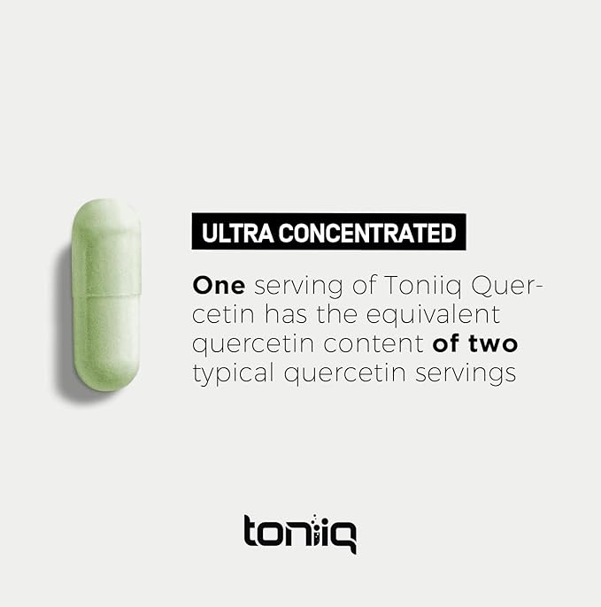 Toniiq Ultra High Purity Quercetin Capsules - 95%+ Highly Purified and Bioavailable - 1000mg Per Serving - 120 Capsules Quercetin Supplement