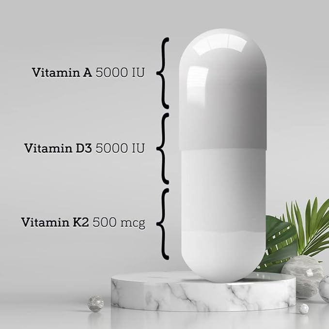 Organica DSO: ADK Vitamin Supplement - Vitamin D3 K2 and A - 90 Capsules - High Potency ADK Complex for Bone Health and Heart Health Support
