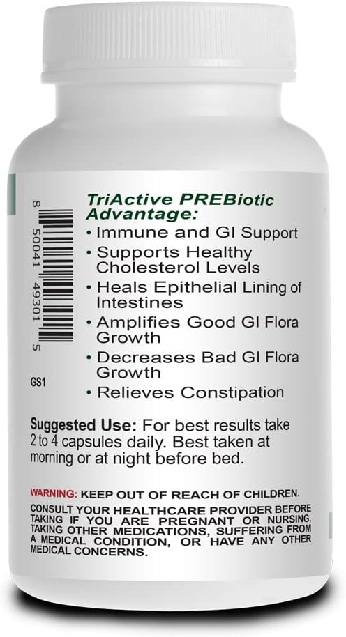 Prebiotic Capsules for Women & Men – Organic Prebiotics Supplement with Acacia Fiber, VitaFiber, Tricelium Mushroom Blend – Prebiotic Fiber Supplement for Gut Health, Digestion & Microbiome Support
