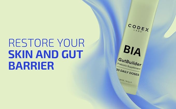 Prebiotics for Digestive Health & Immune System Support – Dietary Fibers, Antioxidants & Superfoods for Gut Barrier Strength & Gut Microbiome Balance | 30-Day Supply | Codex Labs BIA GutBuilder