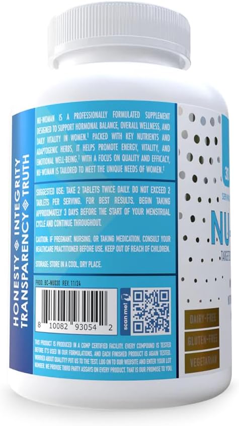 NuEthix Formulations Nu-Woman - Targeted Feminine Hormone System Support - Nutrients to Support Your Body Healing and Working The Way its Supposed to Work - 60 Tablets