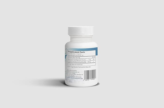 Thiamax Vitamin B1 (Thiamine TTFD), The Original, No Toxic Fillers, Supports Energy Metabolism, High Dose, Third Party Tested, All Active Ingredients 100mg, 60 Count