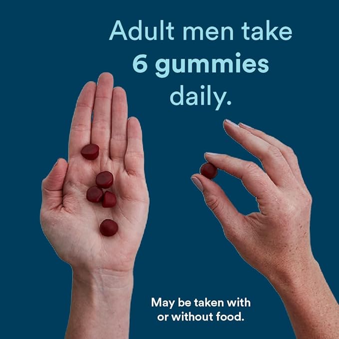 SmartyPants Multivitamin for Men, Gummies: Omega 3 Fish Oil (EPA/DHA), Methylfolate, CoQ10, Vitamin D3, C, Vitamin B12, B6, A, K & Zinc for Immune Support, Biotin, 180 Gummies (30 Day Supply)