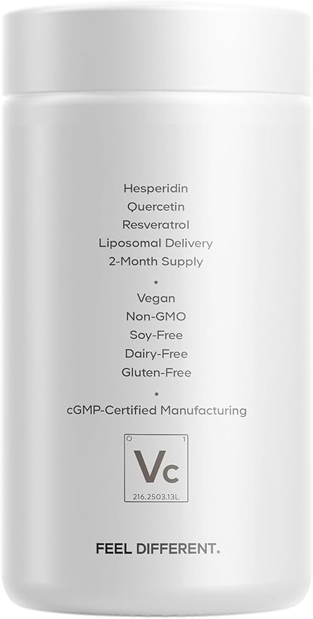 Codeage Liposomal Vitamin C+ Platinum - 1000 Mg Vitamin C Vitamins, Glutathione, NAC (N Acetyl Cysteine), Resveratrol, CoQ10, Rutin, Elderberry, Quercetin, Rosehip, Citrus Bioflavonoids - 180 Capsules