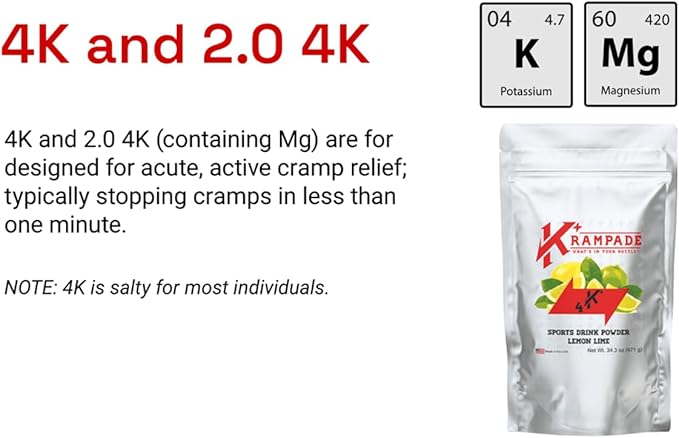Electrolytes Powder Potassium Supplement - 4000 mg K+, >4X More Than Coconut Water | Instant Cramp Relief | Hydration Powder