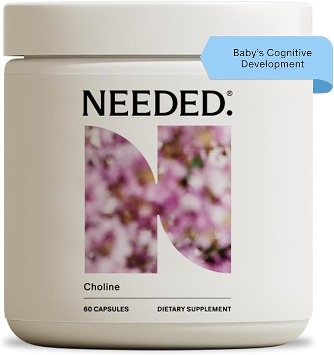 Needed. Prenatal Choline for Cognitive Development - Choline Supplement Aids Baby Brain Development - Supports Healthy Pregnancy & Metabolism - Third Party Tested - 60 Capsules