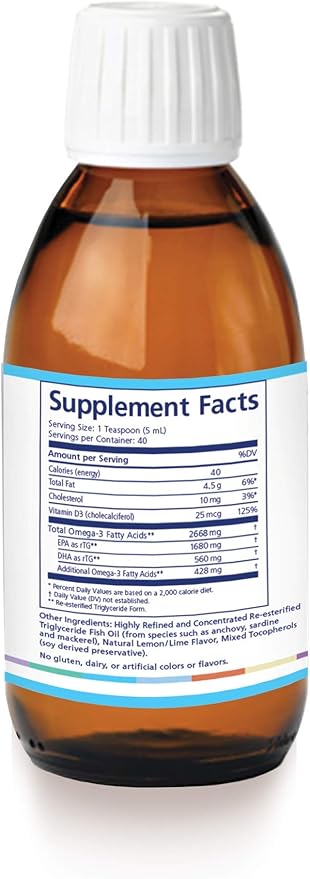 PRN DE Omega Benefits Liquid - Advanced Support for Eye Dryness - 2240mg of EPA & DHA Supplement in Re-esterfied Triglyceride Form or RTG - Promote Healthy Eyes with Omega-3 Fish Oil - 60 Day Supply