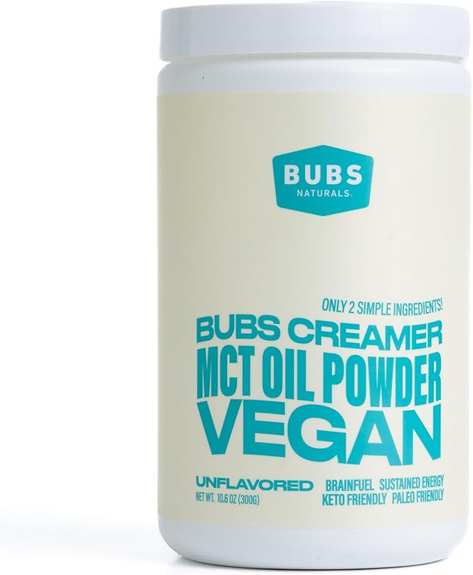 BUBS Naturals MCT Oil Powder - Premium MCT Oil & Keto Coffee Creamer - Vegan & Paleo Friendly - Healthy Coconut Fats + Low Carb - Dairy-Free Energy Source for Shakes, Smoothies & Baking (10.6 oz)
