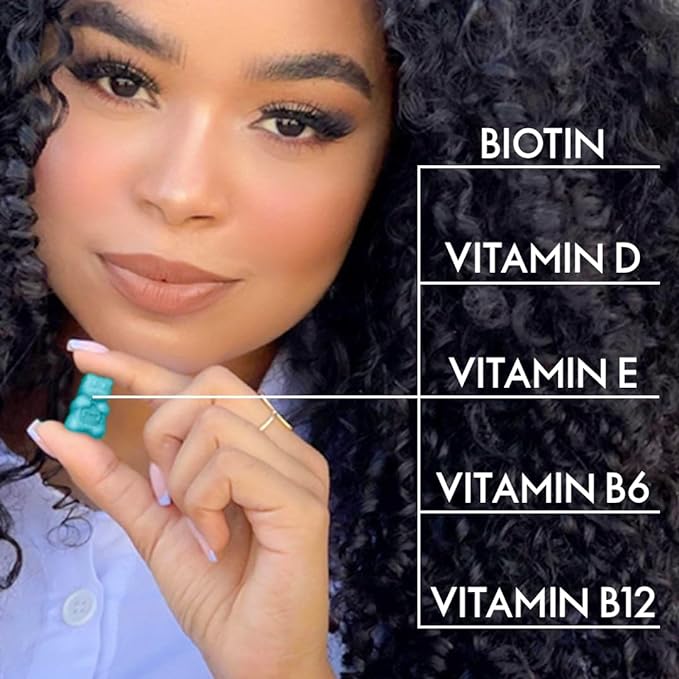 SugarBearPro Hair Vitamin Gummy 6 Month Supply Extra Strength Biotin 6000mcg, Growth for Men & Women, Vegan Vitamin B12, MSM, Inositol, Omega 3, Elderberry, Certified Kosher, Halal, Cruelty-Free