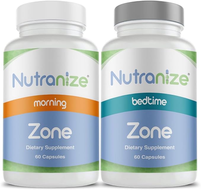 Zone Calcium Supplement, Magnesium Glycinate, Vitamin D3, K2 MK7, Methylfolate, Berberine, Chromium Picolinate, Cinnamon, Melatonin (60 Count of Both Bottles)