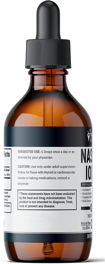 Nascent Iodine Supplement | 2800mcg | Potassium Iodide | Iodine Drops | Vegan | Clear Color | Large 2oz