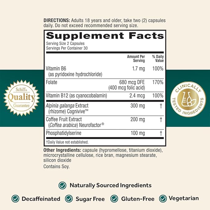 NEURIVA Ultra Brain Supplement for Mental Alertness, Memory, Focus & Concentration with Clinically Tested Cognivive, Neurofactor, Phosphatidylserine, Vitamins B6 & B12, 60 Count Capsules (2 Pack)