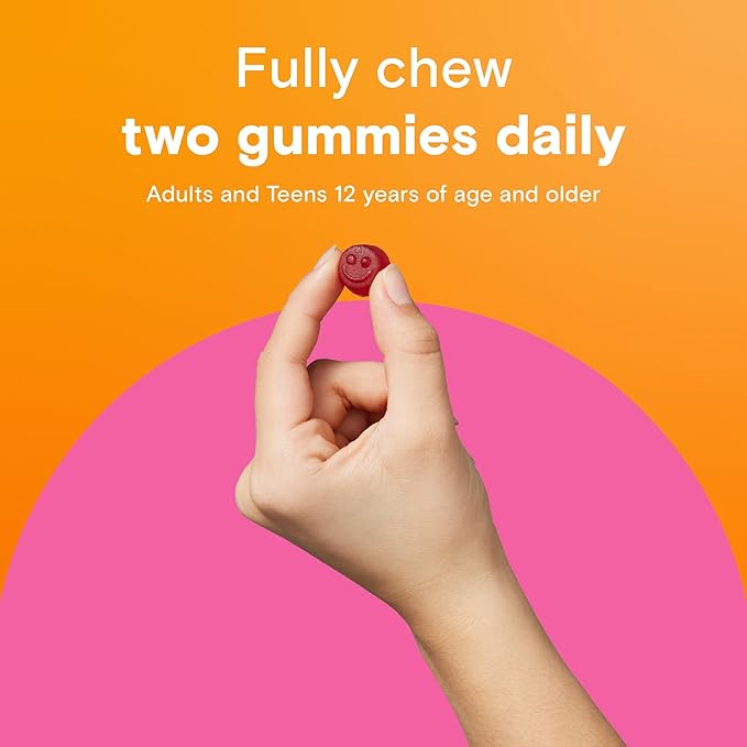 One A Day Teen Girl’s Daily Essentials Multivitamin Gummies, Teen Girl Multivitamins with Biotin, Vitamin B12 and B6, Vitamin C, Raspberry Natural Flavor, 120 Gummies