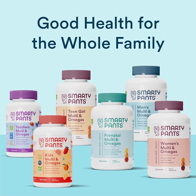 SmartyPants Multivitamin for Men, Gummies: Omega 3 Fish Oil (EPA/DHA), Methylfolate, CoQ10, Vitamin D3, C, Vitamin B12, B6, A, K & Zinc for Immune Support, Biotin, 180 Gummies (30 Day Supply)