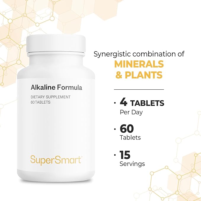 Supersmart - Alkaline Formula Supplement (Advanced Formula) - with Potassium Phosphate, Calcium & Magnesium Citrate - pH Balance | Non-GMO & Gluten Free - 60 Tablets