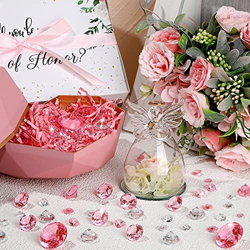 Hicarer 800 Pieces Diamond Decorations Acrylic Diamond Table Scatter Crystals for Table for Vase Fillers Party Decorations(12, 8, 6, 3, 2mm,Clear)