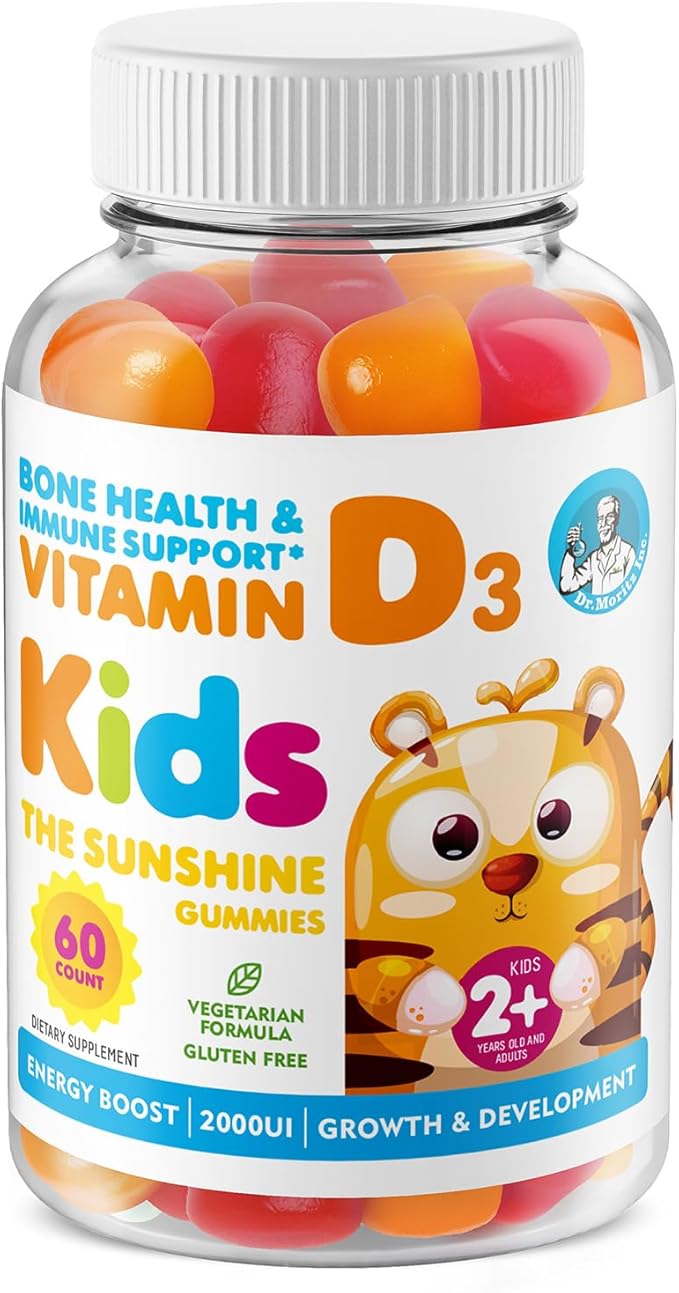 Vitamin D3 Gummies for Kids & Adults 2000 IU - High-Absorption Vitamin D Kids Gummies Supplements - Vegetarian, Immune Support D3 for Adults & Kids (60 Count)