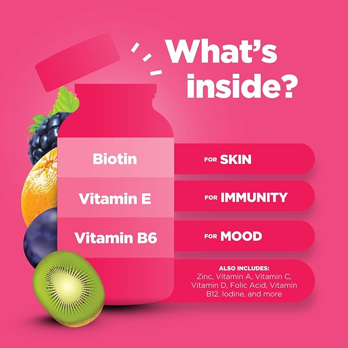 Womens Multivitamin Gummy Vitamins for Adults - Natural Multivitamin for Women Gummies and Natural Immune System Booster - Womens Gummies Adults Complete with Zinc