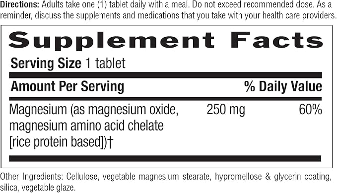 Country Life, Chelated Magnesium 250mg, Supports Bone and Immune Health, Daily Supplement, 240 ct