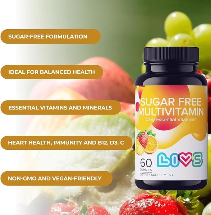 Sugar Free Multivitamin Gummies for Adults & Kids – Vegan Gummy Vitamin with A, C, D, B-Complex (B3, B5, B6, B12), Biotin & Zinc | Multivitamin Supplements for Overall Wellness & Support - 120 Ct