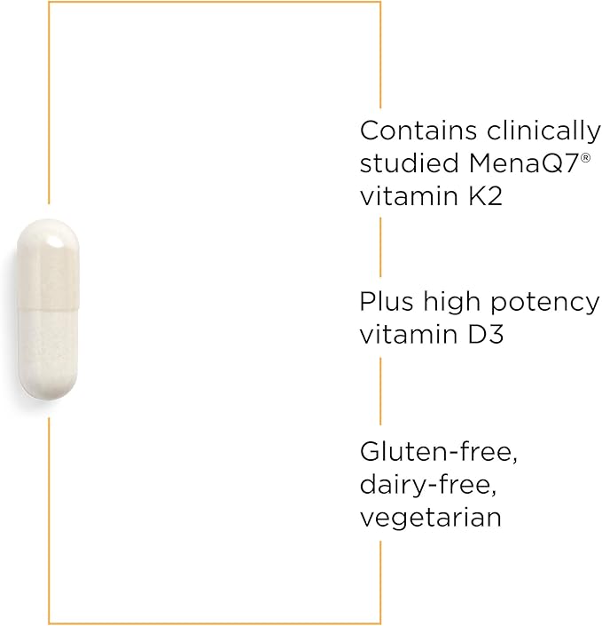Integrative Therapeutics K2 + D3 - Supplement for Heart Health & Bone Strength* - Daily Vitamins for Calcium Absorption - Supports Vitality - Dairy-Free & Gluten-Free - 60 Count (60 Servings)