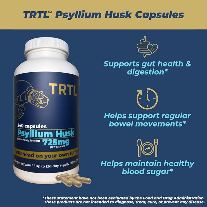 Psyllium Husk Fiber Capsules – 240ct | Fiber Supplement for Gut Health Support & Digestive Regularity | Packaged & Tested in USA, Non-GMO | 2.2g Fiber per Serving