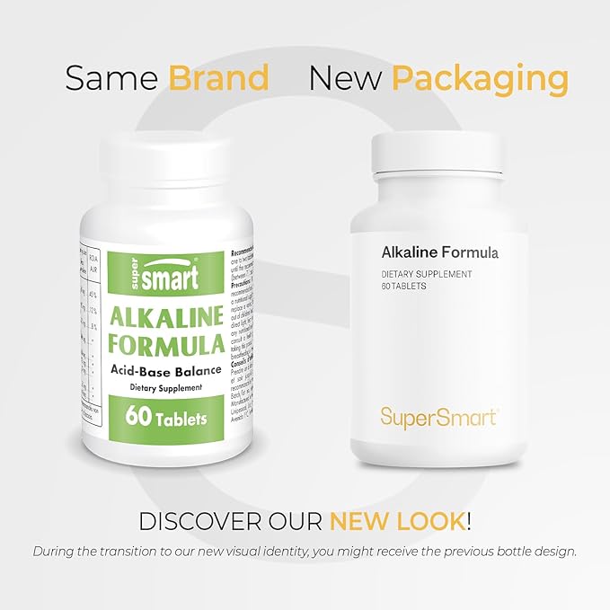 Supersmart - Alkaline Formula Supplement (Advanced Formula) - with Potassium Phosphate, Calcium & Magnesium Citrate - pH Balance | Non-GMO & Gluten Free - 60 Tablets