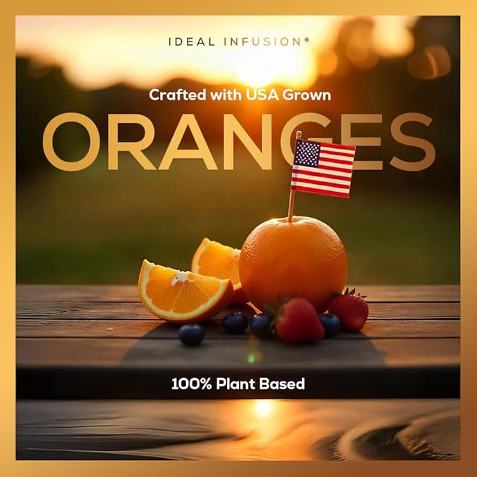 Ideal Infusion Raw Whole Food Vitamin C Complex: Organic Vitamin C from Oranges and Berries with Natural Food Based Bioflavanoids (60 Servings) No Synthetic Ascorbic Acid
