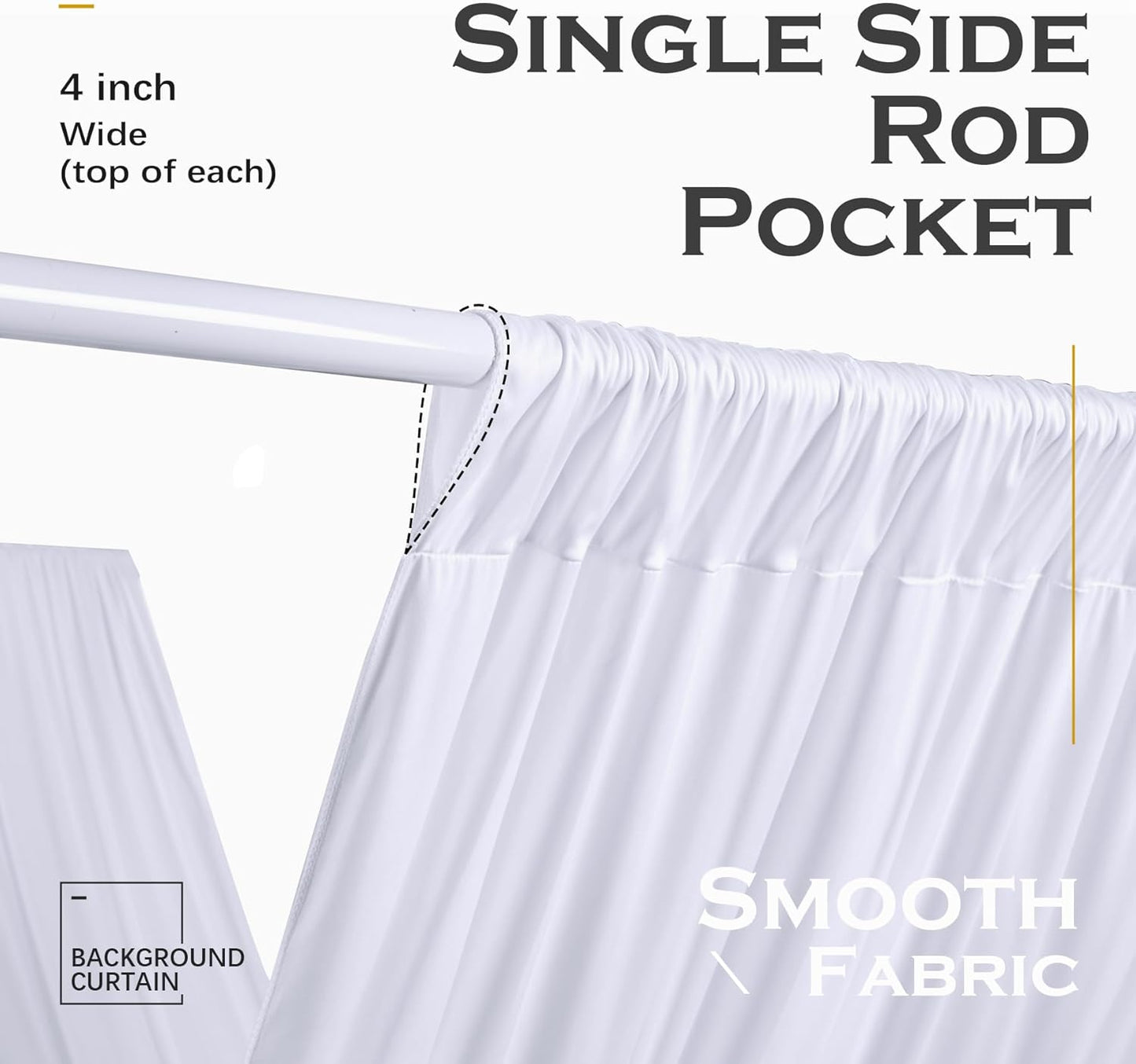 PartyVillage 10 Panels 5ftx30ft White Ceiling Drapes for Wedding Parties – 30 FT Extra Long Thick Polyester Wrinkle-Free Drapery Tent Decor Decorations for Birthday Party Ceremony Stage Swag