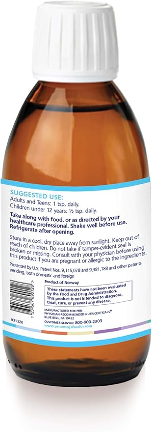 PRN DE Omega Benefits Liquid - Advanced Support for Eye Dryness - 2240mg of EPA & DHA Supplement in Re-esterfied Triglyceride Form or RTG - Promote Healthy Eyes with Omega-3 Fish Oil - 60 Day Supply