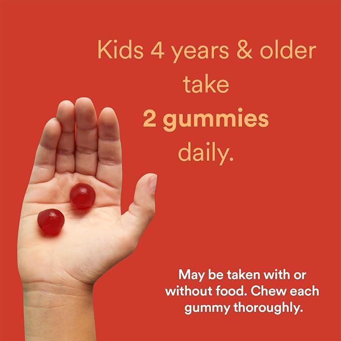 SmartyPants Kids Multivitamin Gummies, Sugar Free: Omega 3 (ALA), Vitamin D3, C, Vitamin B12, B6, A, K & Zinc for Immune Support, Biotin, Erythritol Free, Strawberry Banana, 44 Count (22 Day Supply)