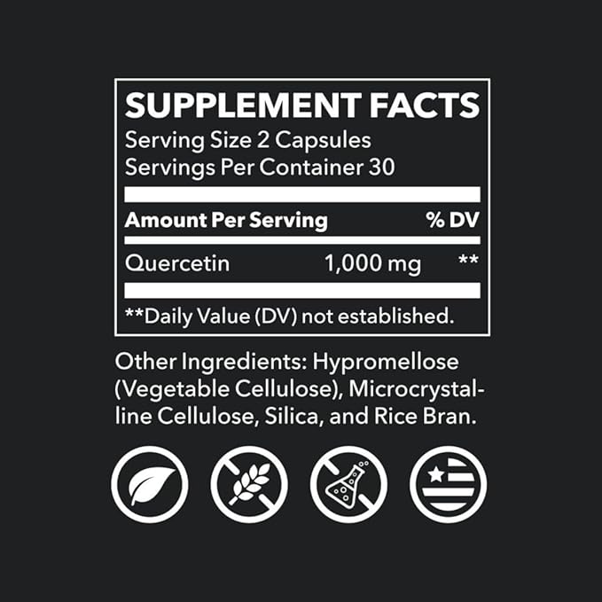 LifeSeasons Essentials Quercetin Flavonoid - Supports Antioxidant Activity & Immune Function - Boosts Allergy Defense & Sinus Health - Assists Natural Regulation Histamine - 1000mg - 60 Capsules