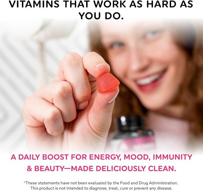 Women's Multivitamins Gummy Vitamin - Multivitamin for Women, Gummy Vitamins, All-Natural, Gluten-Free, Non-GMO, Womens Vitamins Gummies - Strawberry, Cherry, & Raspberry Flavored, 50 Count