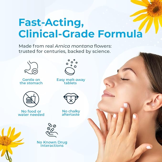 VitaMedica Arnica Montana 200C Rapid Dissolve Tablets for Natural Pain, Bruising, and Swelling Support - High Potency Homeopathic Medicine for Injury and Surgery Recovery - 150 Ct - 50 Servings
