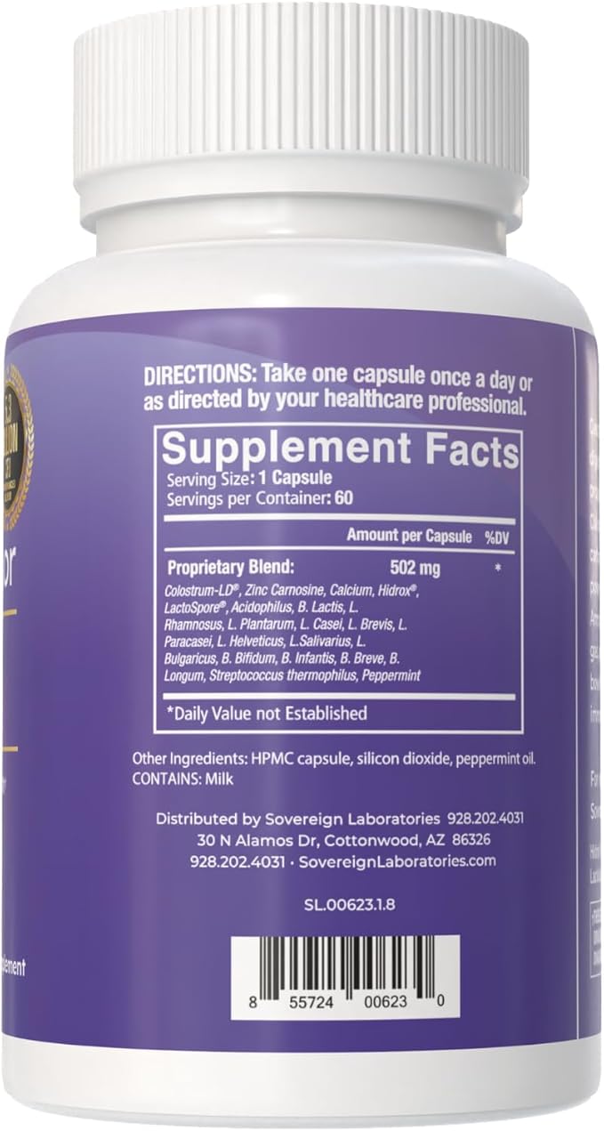 Stomach Armor - Shelf Stable Pre and Probiotic - Liposomal Colostrum-LD Enhanced. Beneficial Stains Colonize and Promote Gut Health, Designed for Adult Women and Men