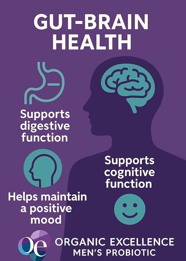 Organic Excellence Mens Probiotic for Gut Health with Prebiotics – 18 Strains for Digestive Health, Bloating & Immune Support – 30 Billion Probiotics + Sporebiotics – 30 Capsules
