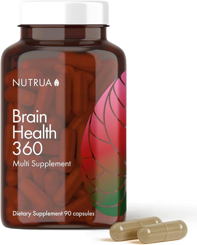 Nutrua© Brain Health 360™ | Doctor-Developed Brain Supplement | Boost Memory, Focus & Mood | Cognitive Support | USA-Made | Enhance Mental Clarity, Drive & Productivity | Brain Supplement Enhancement