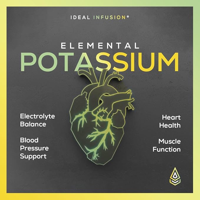 Voltage Elements Potassium Citrate 1430mg - Heart & Kidney Health, Electrolyte Balance, Nerve Function - Elemental Potassium 500mg (240 Capsules) Vegan