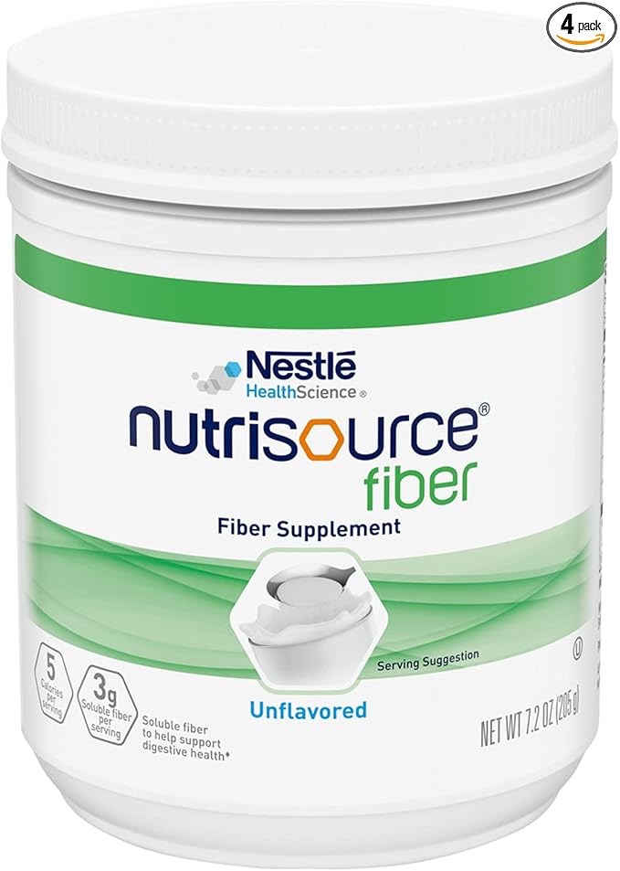 Nestle Nutrisource Fiber Fiber Supplement Unflavored 7.2 oz. Canister 4 Ct