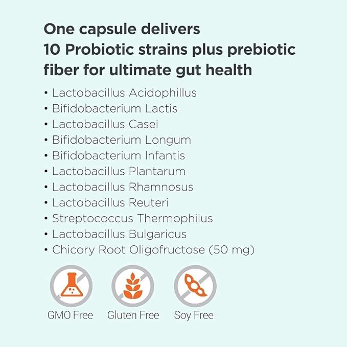 Omax3 Boxes Vegan Probiotic + Prebiotic Supplement Pills, 50 Billion CFU, 10 Clinically Studied Strains, Dairy-Free, Non-GMO, Blister Packed (90 Vege-Capsules)