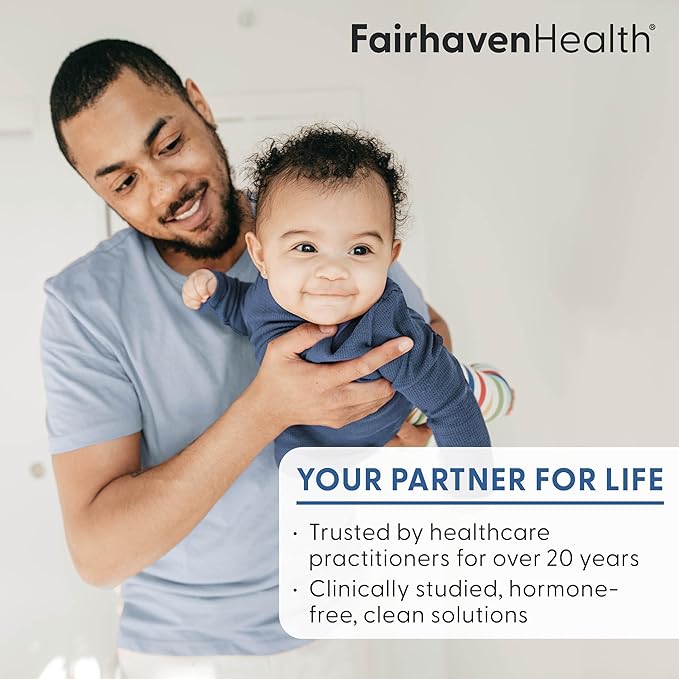 Fairhaven Health MotilityBoost for Men | Prenatal Male Fertility Supplement for Motility Strength | Pre-Conception for Him Includes L-Carnitine, Vitamin B12, B6, CoQ10 and Quercetin | 60 Capsules