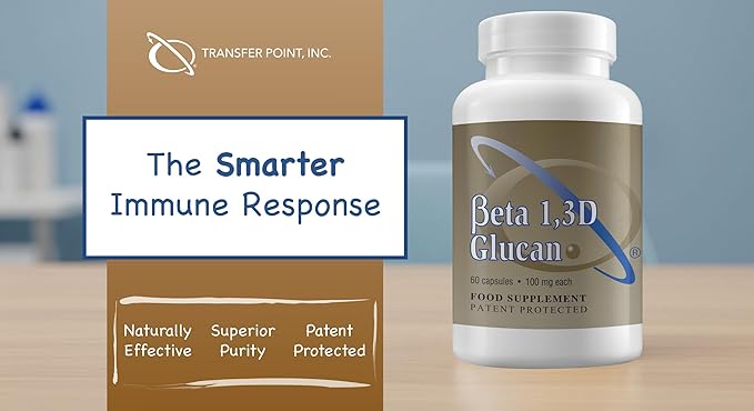 Immune Support Supplement Highly Purified Beta Glucan 100 mg per Capsule (beta-glucan Fiber) (Pack of 2)