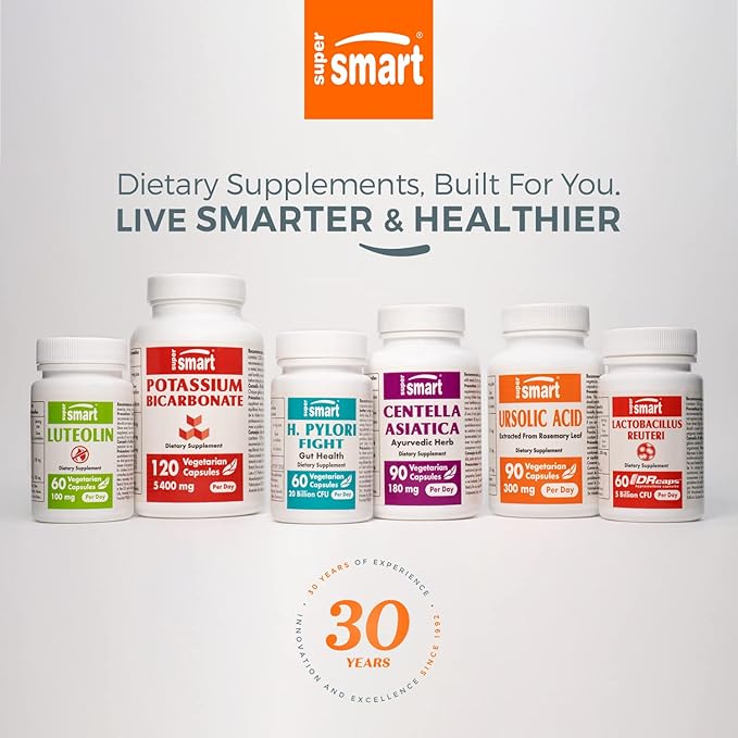 Supersmart - Alkaline Formula Supplement (Advanced Formula) - with Potassium Phosphate, Calcium & Magnesium Citrate - pH Balance | Non-GMO & Gluten Free - 60 Tablets