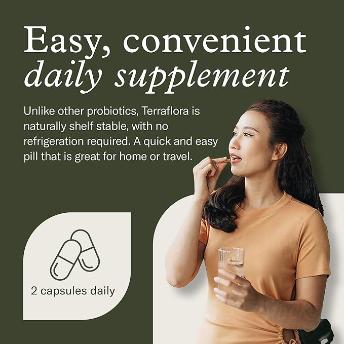 Terraflora Advanced Care Synbiotic - SBO Probiotic and Prebiotic, Digestive & Gut Health, Soil Based Spore Pre and Probiotics for Women and Men with Bacillus Coagulans, Subtilis, Vegan - 60 Capsules
