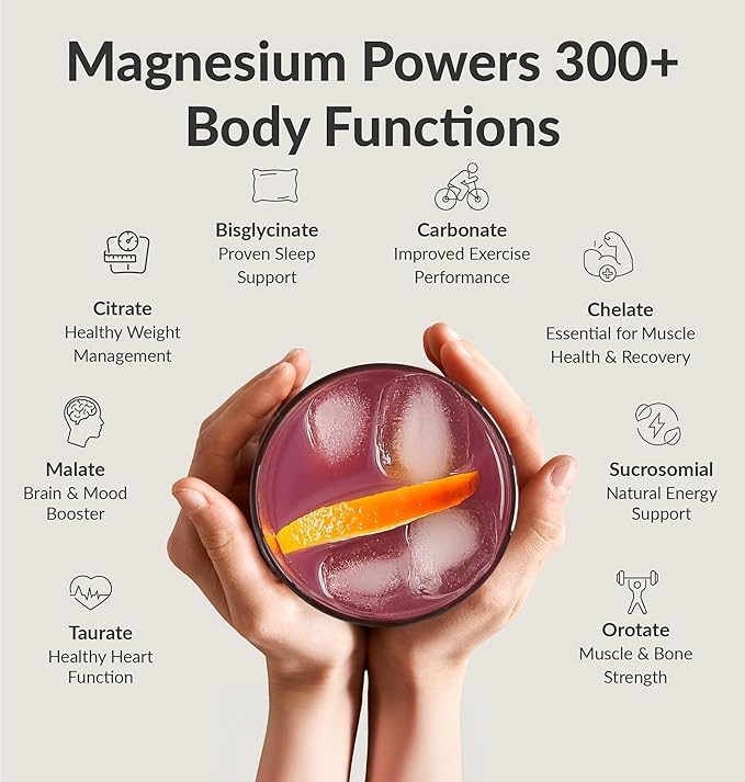 BIOptimizers Magnesium Breakthrough Drink - 8 Forms of Magnesium, Electrolytes, Sleep Health, Stress, Muscle Recovery, Heart Support | Glycinate, Citrate, Malate - Fruit Punch